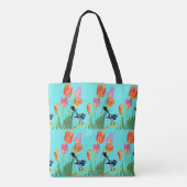 Tulip und Blue Wren Blue Floral Birthday Girl Bag Tasche (Rückseite)