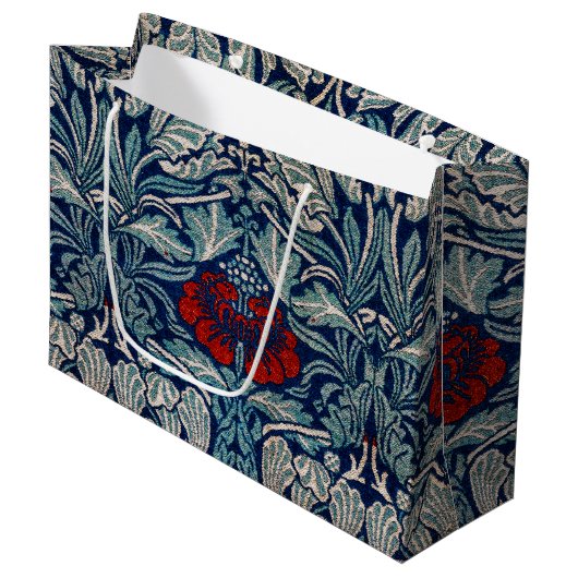 Tulip und Rose, William Morris große Geschenktasch Geschenktüte (Vorderseite Schrägansicht)