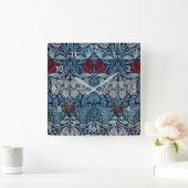 Tulip und Rose, William Morris Quadratische Wanduhr (Zuhause)