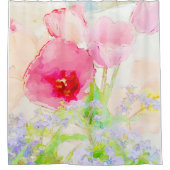 Tulip und Vergessen-Me keine Wasserfarbe Duschvorhang (Vorderseite)