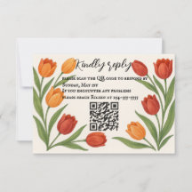 Tulip Veil QR Code RSVP Karte