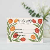 Tulip Veil RSVP Card Karte (Stehend Vorderseite)