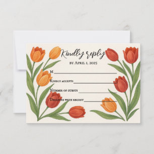 Tulip Veil RSVP Card Karte