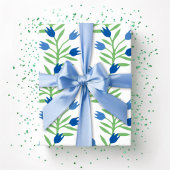 Tulip Vine in Blue and Green Geschenkpapier