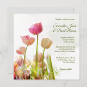 Tulip Watercolor Custom Wedding Einladung (Vorne/Hinten)