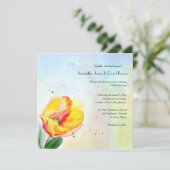 Tulip Watercolor Einladung zur Hochzeit (Stehend Vorderseite)