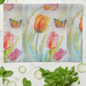Tulip Watercolor Teetuch Geschirrtuch (Gefaltet)