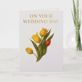 Tulip Wedding Card – Elegant Yellow & Red Tulips | Karte