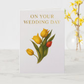 Tulip Wedding Card – Elegant Yellow & Red Tulips | Karte (Gelbe Blume)