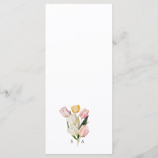 Tulip Wedding Menu Menükarte (Rückseite)
