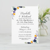 Tulip & Wildblume Hochzeit Einladung (Stehend Vorderseite)