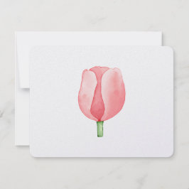 Tulipan acuarela rosa feiertagskarte