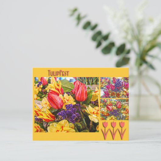 Tulipfest Tulpe-Postkarten-Frühlings-Blumen Postkarte (Stehend Vorderseite)