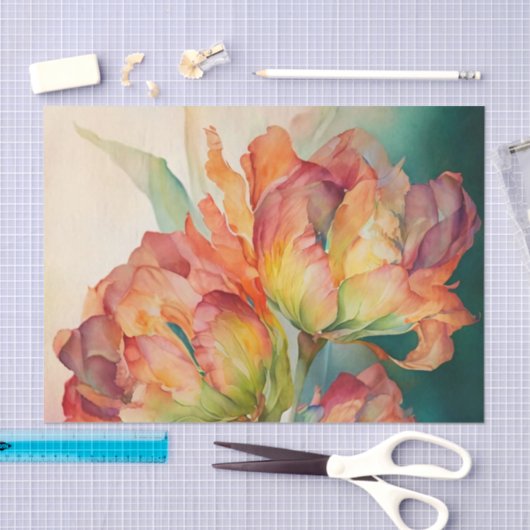 TULIPMANIA 1/6 Papageientulips Entcouppapier Seidenpapier (Handwerk)