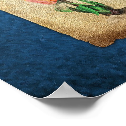 Tulipomania Graph (blau) Poster (Ecke)