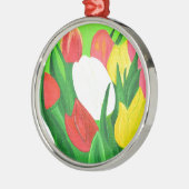 Tulips2 Silbernes Ornament (Links)