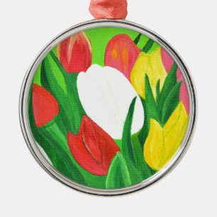 Tulips2 Silbernes Ornament