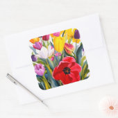 Tulips 2007 quadratischer aufkleber (Umschlag)