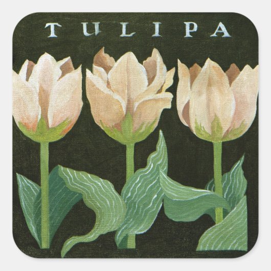 Tulips 2013 quadratischer aufkleber (Vorderseite)