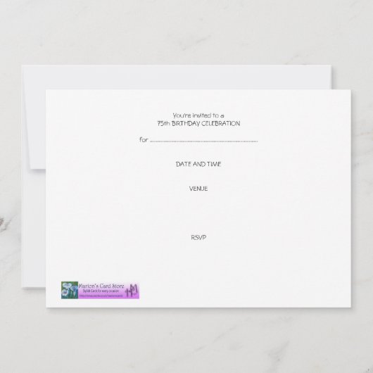 Tulips 75. Geburtstagsparty Einladung (Rückseite)