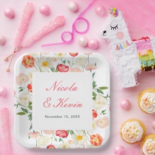 Tulips and Daffodils Spring Wedding Pappteller (Party)