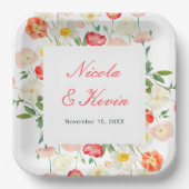 Tulips and Daffodils Spring Wedding Pappteller (Vorderseite)