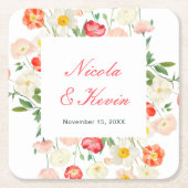 Tulips and Daffodils Spring Wedding Rechteckiger Pappuntersetzer (Vorderseite)