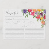 Tulips and Greenery Brautparty Rezept Karte (Vorderseite)
