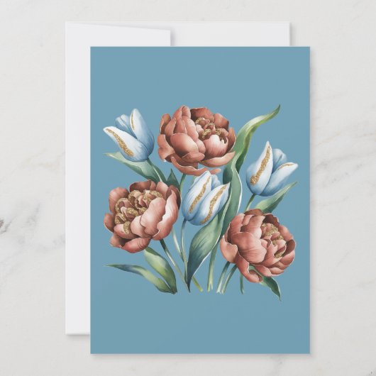 Tulips and Peonies Probe Dinner Einladung (Rückseite)