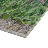 Tulips auf einem Feld in Holland Glas Schneidebrett (Ecke)