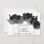 Tulips, B&W BAT MITZVAH RSVP Karten (Rückseite)