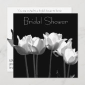 Tulips, B&W Bridal Dusche Einladungen (Vorne/Hinten)