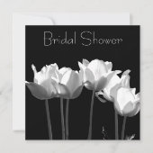Tulips, B&W Bridal Dusche Einladungen (Vorderseite)