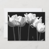 Tulips, B&W Wedding Einladung (Vorderseite)