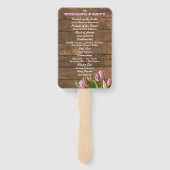 Tulips & Barnwood Hochzeitsprogramm Handfans Fächer (Rückseite)