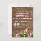 Tulips & Barnwood Ostereinladung Einladung (Vorderseite)
