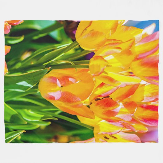 Tulips Bezaubernd Lila Fleecedecke (Vorderseite (Horizontal))