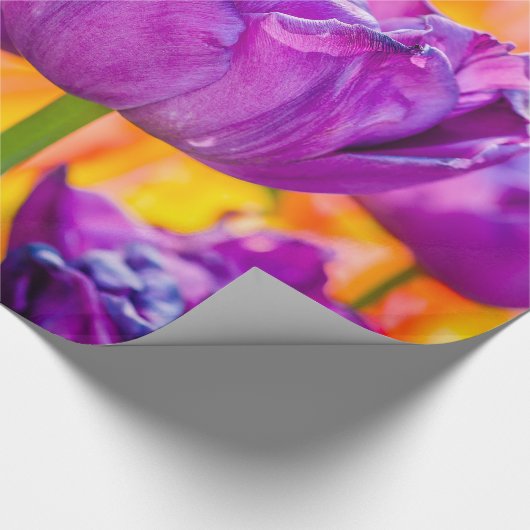 Tulips Bezaubernd Lila Geschenkpapier (Ecke)