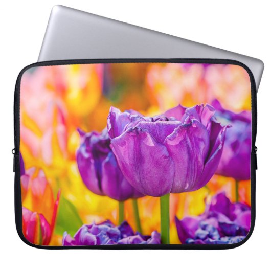 Tulips Bezaubernd Lila Laptopschutzhülle (Vorderseite)