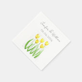 Tulips Blume Aquarell Gelbe Rustikale Hochzeit Serviette (Ecke)