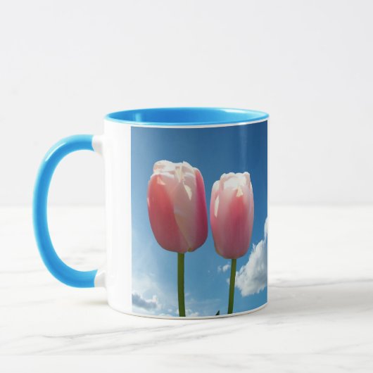 Tulips Blume in blauem Himmel Tasse (Links)