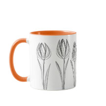 Tulips Blume Zeichnend Gärtnerische Tasse