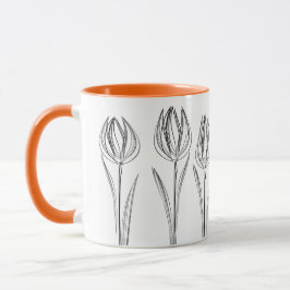 Tulips Blume Zeichnend Gärtnerische Tasse