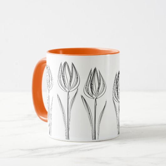 Tulips Blume Zeichnend Gärtnerische Tasse (Vorderseite Links)