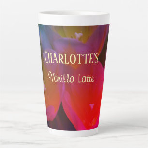 Tulips Blumenname und Lieblings-Latte-Tasse Milchtasse
