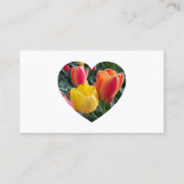 Tulips Blüten Herz Form Foto Visitenkarte (Vorderseite)