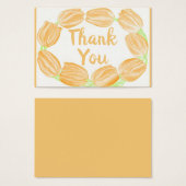 Tulips Border Peach Floral Thank You Card (Vorne & Hinten)