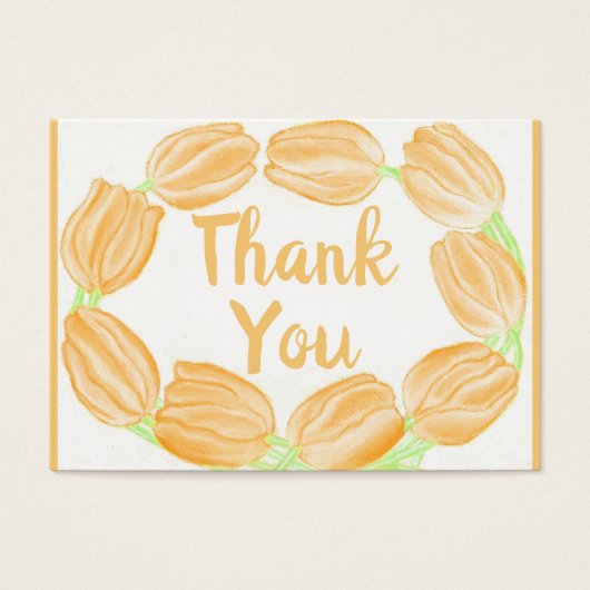 Tulips Border Peach Floral Thank You Card (Vorderseite)