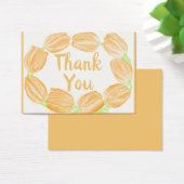 Tulips Border Peach Floral Thank You Card (Schreibtisch)
