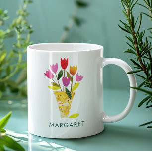 Tulips Bouquet Hübsches Blumenkohl Personalisiert Kaffeetasse